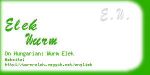 elek wurm business card